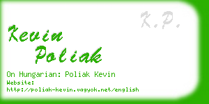 kevin poliak business card